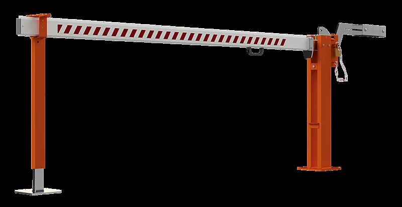 Wegesperre BELMONT, Haupt- und Auflagestütze in RAL 2004 reinorange