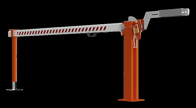 Wegesperre BELMONT, Haupt- und Auflagestütze in RAL 2004 reinorange