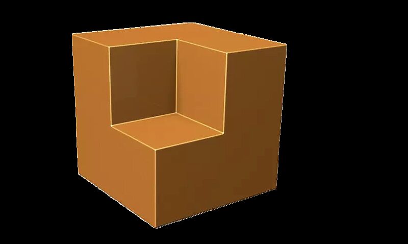 Sitzelement CUBUS in RAL 2010 signalorange