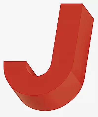 Sitzbuchstabe LETTER LINE - J in RAL 3000 feuerrot