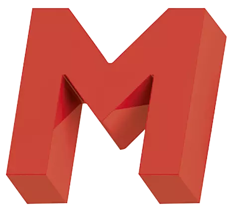 Sitzbuchstabe LETTER LINE - M in RAL 3000 feuerrot
