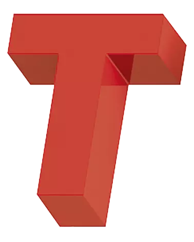 Sitzbuchstabe LETTER LINE - T in RAL 3000 feuerrot