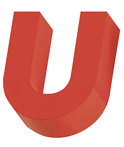 Sitzbuchstabe LETTER LINE - U in RAL 3000 feuerrot