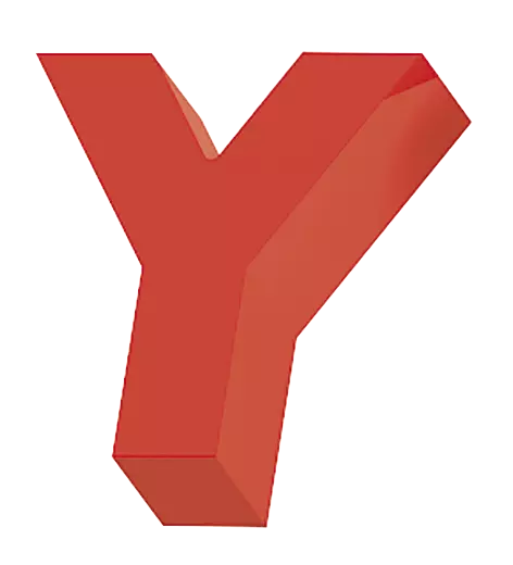 Sitzbuchstabe LETTER LINE - Y in RAL 3000 feuerrot