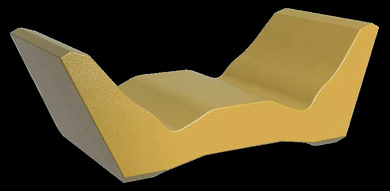 Doppelliegebank COMMUNICATION WEST in RAL 1006 maisgelb