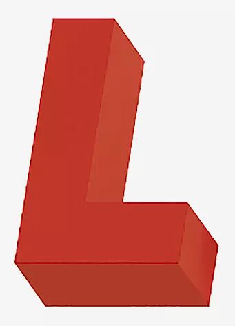 Sitzbuchstabe LETTER LINE - L in RAL 3000 feuerrot