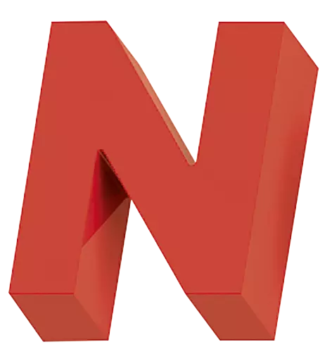 Sitzbuchstabe LETTER LINE - N in RAL 3000 feuerrot