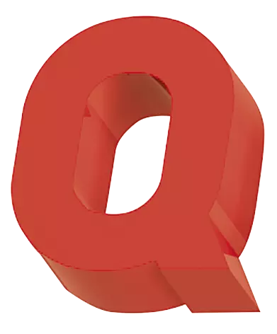 Sitzbuchstabe LETTER LINE - Q in RAL 3000 feuerrot