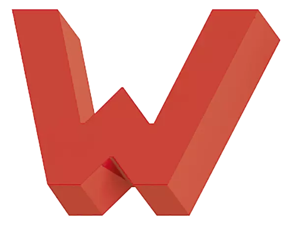 Sitzbuchstabe LETTER LINE - W in RAL 3000 feuerrot