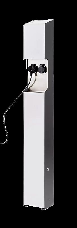 Ladesäule CAVAN, ohne Zugangsautorisierung, Edelstahl in eisenglimmer ähnlich DB 703