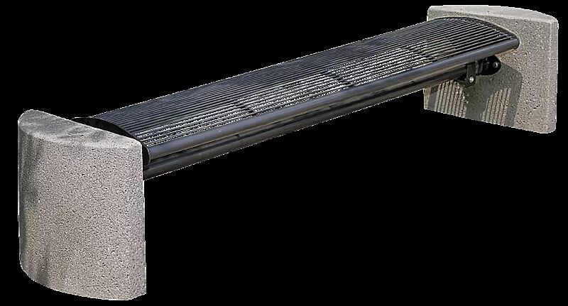 Sitzbank TAURUS ohne Rückenlehne, Stahlteile in RAL 7016 anthrazitgrau