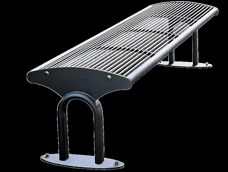 Sitzbank TAURUS ohne Rückenlehne, in RAL 7016 anthrazitgrau