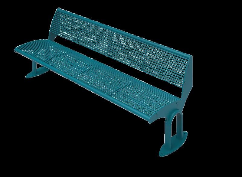 Sitzbank TAURUS mit Rückenlehne, in RAL 5021 wasserblau