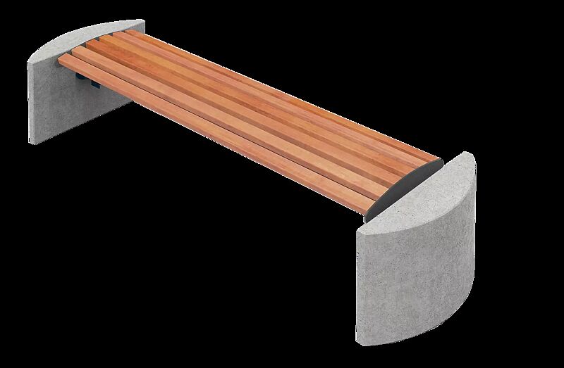 Sitzbank TAURUS ohne Rückenlehne, mit Hartholzbelattung, Stahlteile in RAL 7016 anthrazitgrau