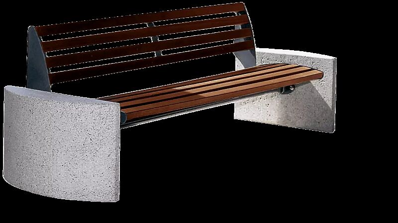 Sitzbank TAURUS mit Rückenlehne, mit Hartholzbelattung, Stahlteile in RAL 7016 anthrazitgrau