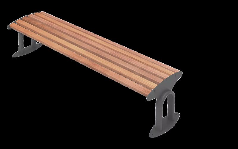 Sitzbank TAURUS ohne Rückenlehne, mit Hartholzbelattung, Stahlteile in RAL 7016 anthrazitgrau