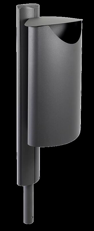 Abfallbehälter FIORE - UNO, zum Einbetonieren, in eisenglimmergrau