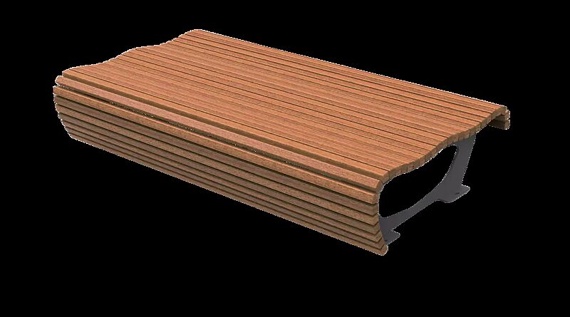 Sitzbank FLOW ohne Rückenlehne, doppelseitig, Stahlteile in RAL 7016 anthrazitgrau