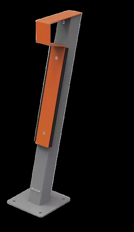 Anlehnbügel FOXHOUND mit Flachstahlbügel aus Stahl, in RAL 2004 reinorange und RAL 9007 graualuminium