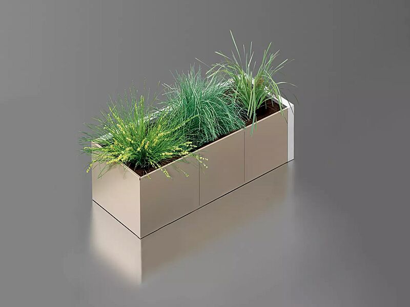 Pflanzbehälter DUO, 2250 Liter, in RAL 1013 perlweiß und RAL 9010 reinweiß