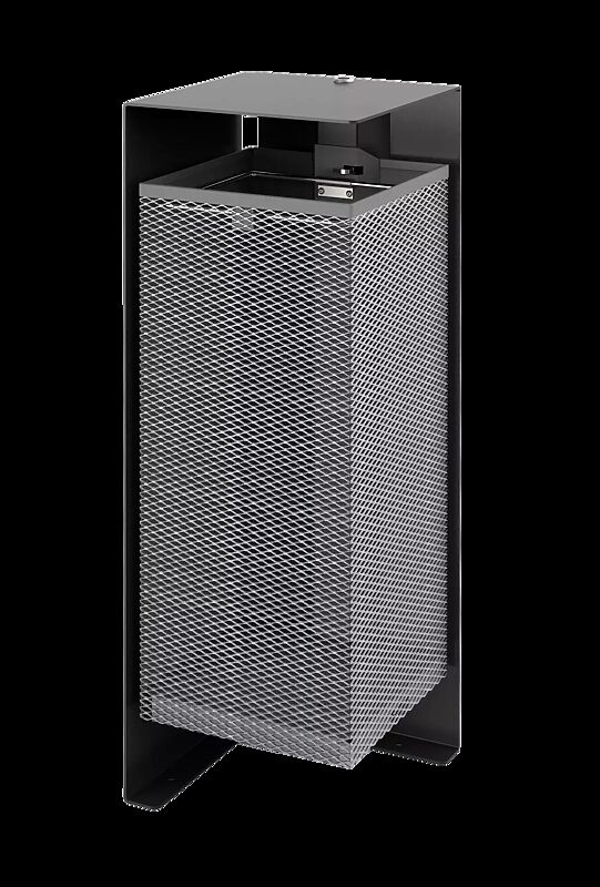 Abfallbehälter DIVISION, 60 Liter, Korpus Behälter aus Streckmetall, in RAL 7016 anthrazitgrau