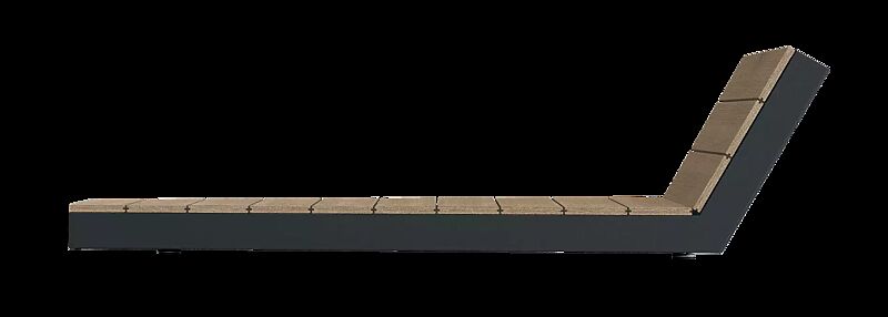 Liegebank SLICE, Seitenansicht, modular erweiterbar, Stahlteile in RAL 9005 tiefschwarz