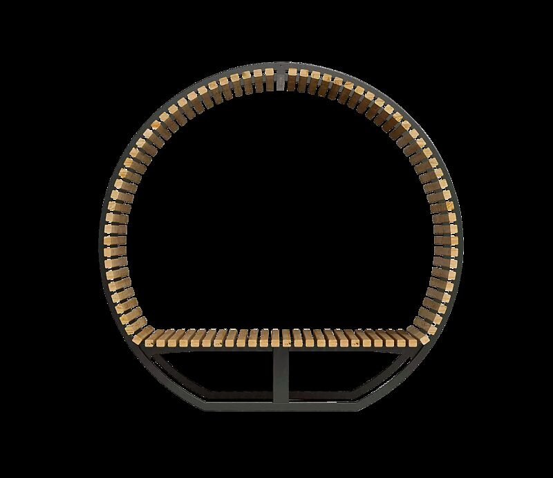 Freizeitüberdachung CISON CONTEA mit Liegefläche, kreisförmig, mit Kiefernholzbelattung, Stahlteile in RAL 7016 anthrazitgrau