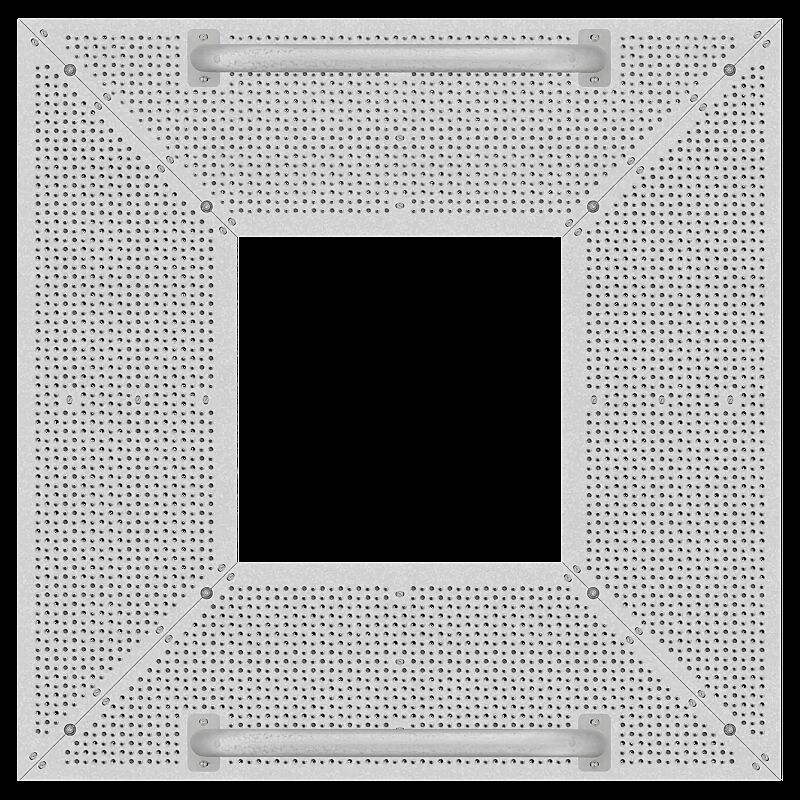 Baumschutzrost TABER, Breite x Tiefe 2000 x 2000 mm, mit Fahrradanlehnbügel aus verzinktem Stahl, Unterkonstrukion verzinkt, Blechprofil-Segmente mit Prägung City feuerverzinkt