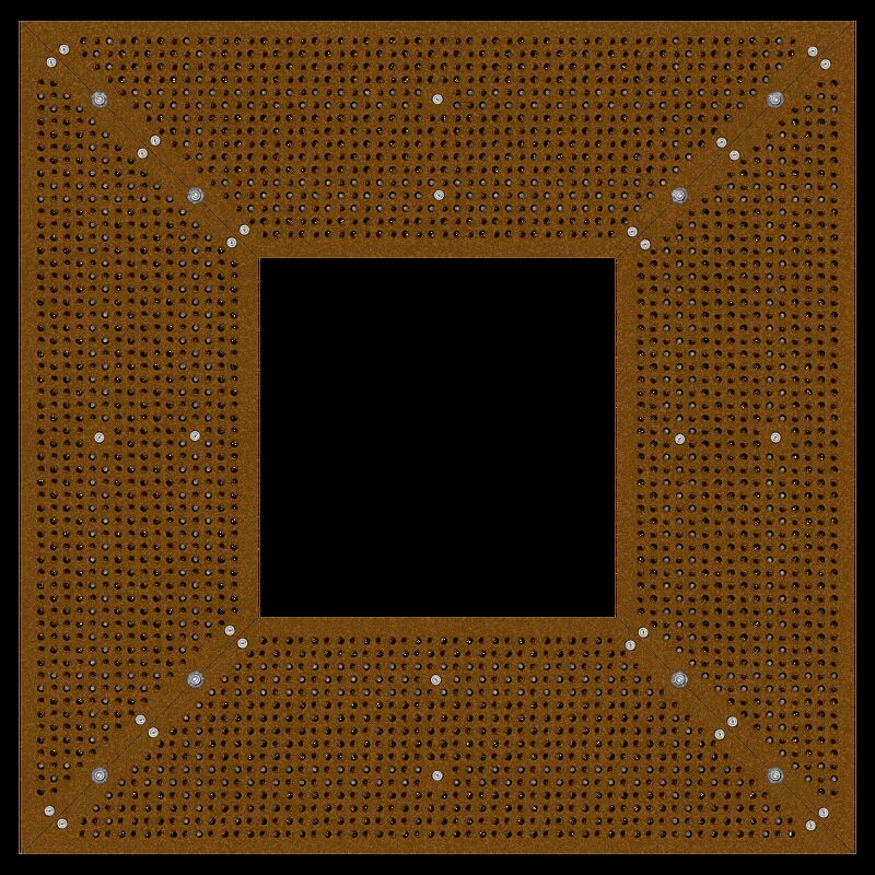 Baumschutzrost TABER, Breite x Tiefe 1500 x 1500 mm, Unterkonstrukion verzinkt, Blechprofil-Segmente mit Prägung City aus Cortenstahl