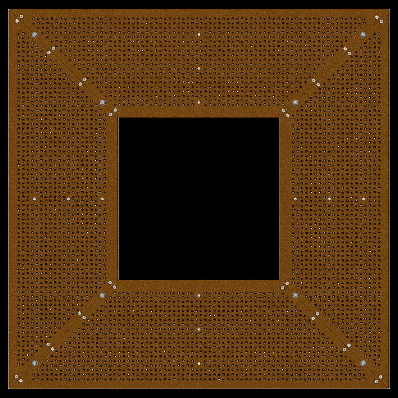 Baumschutzrost TABER, Breite x Tiefe 2000 x 2000 mm, Unterkonstrukion verzinkt, Blechprofil-Segmente mit Prägung City aus Cortenstahl