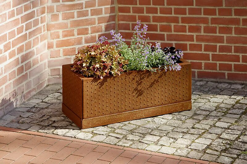 Pflanzbehälter TILLEY, rechteckig, aus Cortenstahl