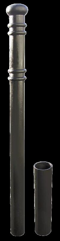 Sperrpfosten ADULAR zum Einbetonieren in anthrazit mit Bodenhülse