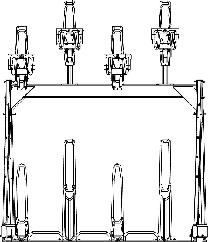 Doppelstock-Fahrradparksystem EASYLIFT CAPACITY, einseitig, 8 Stellplätze, Radabstand 375 mm