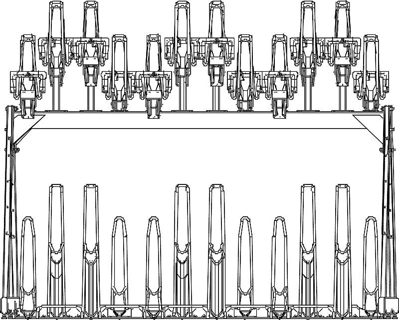 Doppelstock-Fahrradparksystem EASYLIFT CAPACITY, doppelseitig, 24 Stellplätze, Radabstand 375 mm