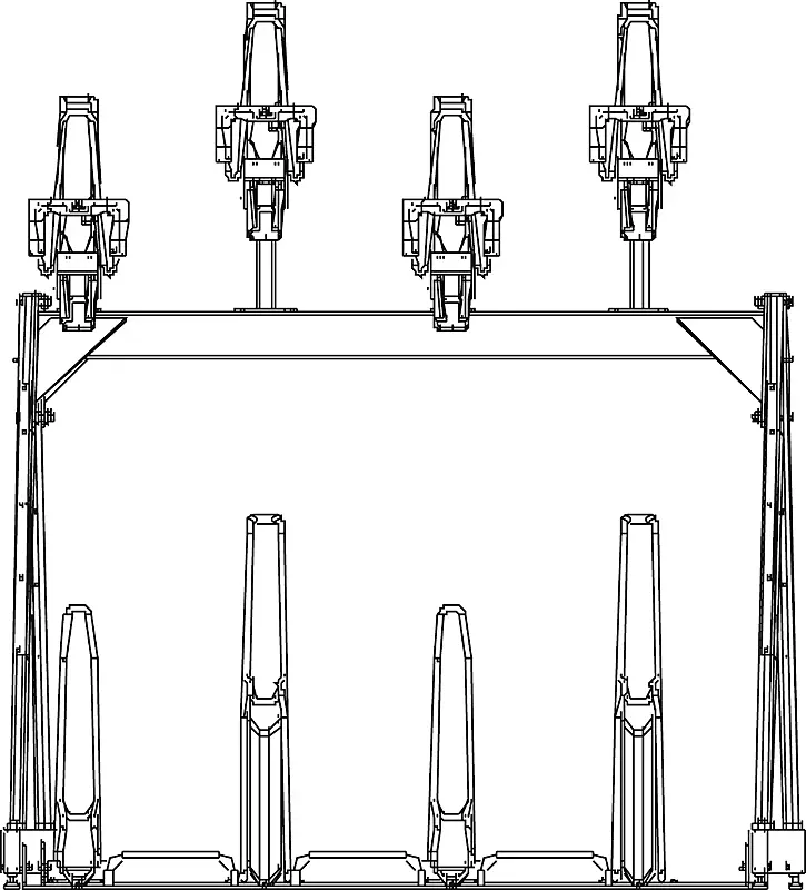 Doppelstock-Fahrradparksystem EASYLIFT CAPACITY, einseitig, 8 Stellplätze, Radabstand 400 mm