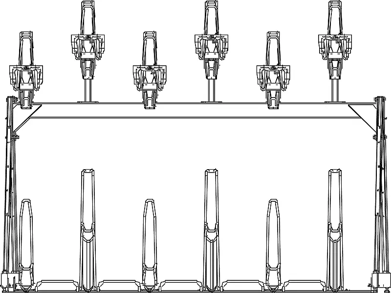 Doppelstock-Fahrradparksystem EASYLIFT CAPACITY, einseitig, 12 Stellplätze, Radabstand 400 mm
