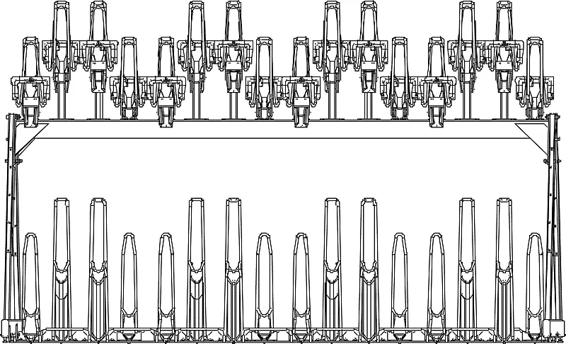 Doppelstock-Fahrradparksystem EASYLIFT CAPACITY-E mit Lademöglichkeit für E-Bikes, 32 Stellplätze