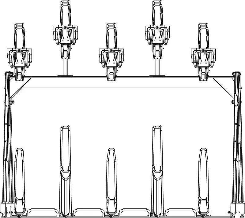 Doppelstock-Fahrradparksystem EASYLIFT CAPACITY-E mit Lademöglichkeit für E-Bikes, 10 Stellplätze
