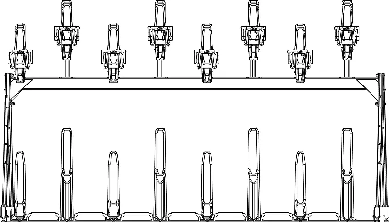 Doppelstock-Fahrradparksystem EASYLIFT CAPACITY-E mit Lademöglichkeit für E-Bikes, 16 Stellplätze