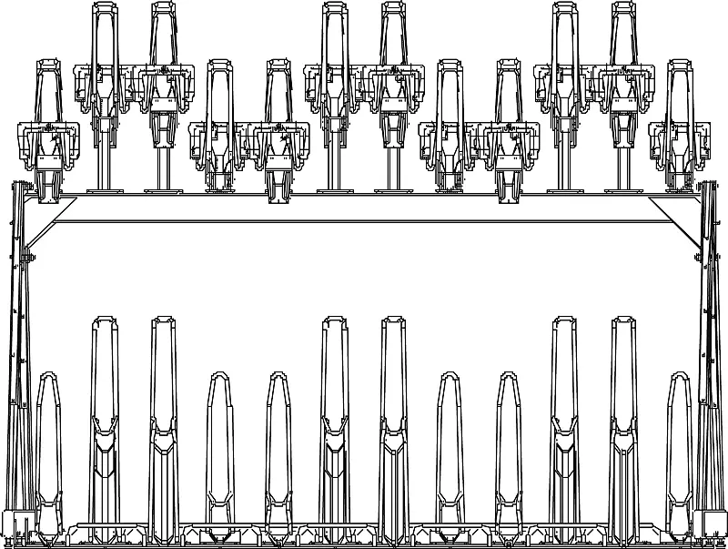 Doppelstock-Fahrradparksystem EASYLIFT CAPACITY-E mit Lademöglichkeit für E-Bikes, 24 Stellplätze