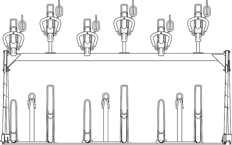 Doppelstock-Fahrradparksystem EASYLIFT PREMIUM 12 Stellplätze