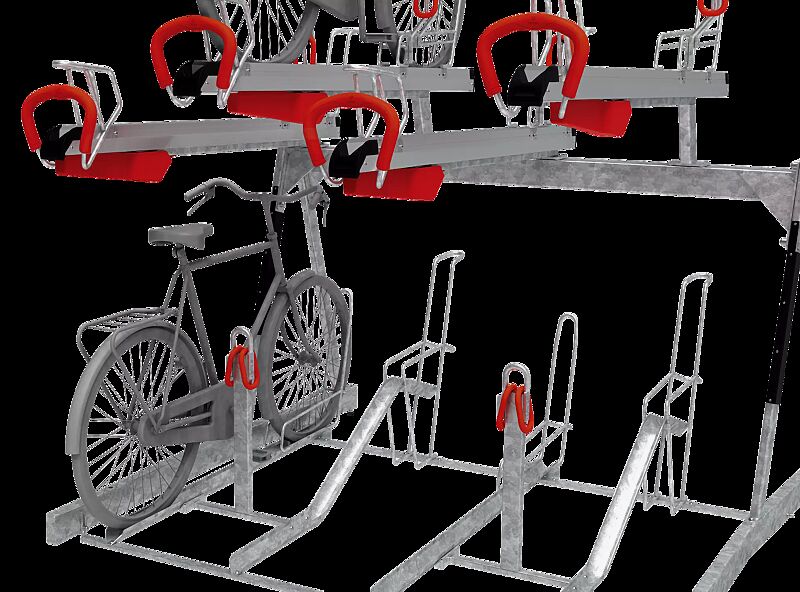 Doppelstock-Fahrradparksystem EASYLIFT 500 D, einseitig, 8 Stellplätze