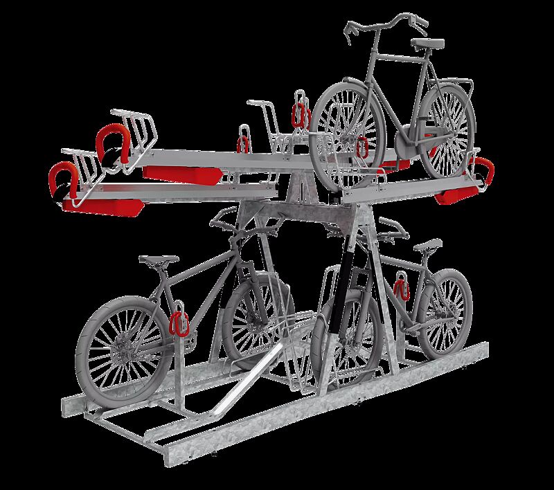 Doppelstock-Fahrradparksystem EASYLIFT 500 D, doppelseitig, 8 Stellplätze