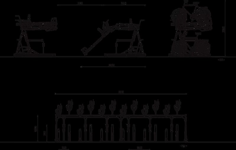 Doppelstock-Fahrradparksystem EASYLIFT 500 D-E  mit Lademöglichkeit für E-Bikes, 12 Stellplätze