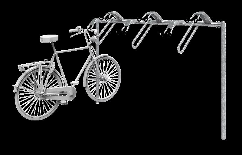 Lenkerhaltesystem APROPOS einseitig, mit Betonsockel zum Eingraben, 6 Stellplätze, feuerverzinkt