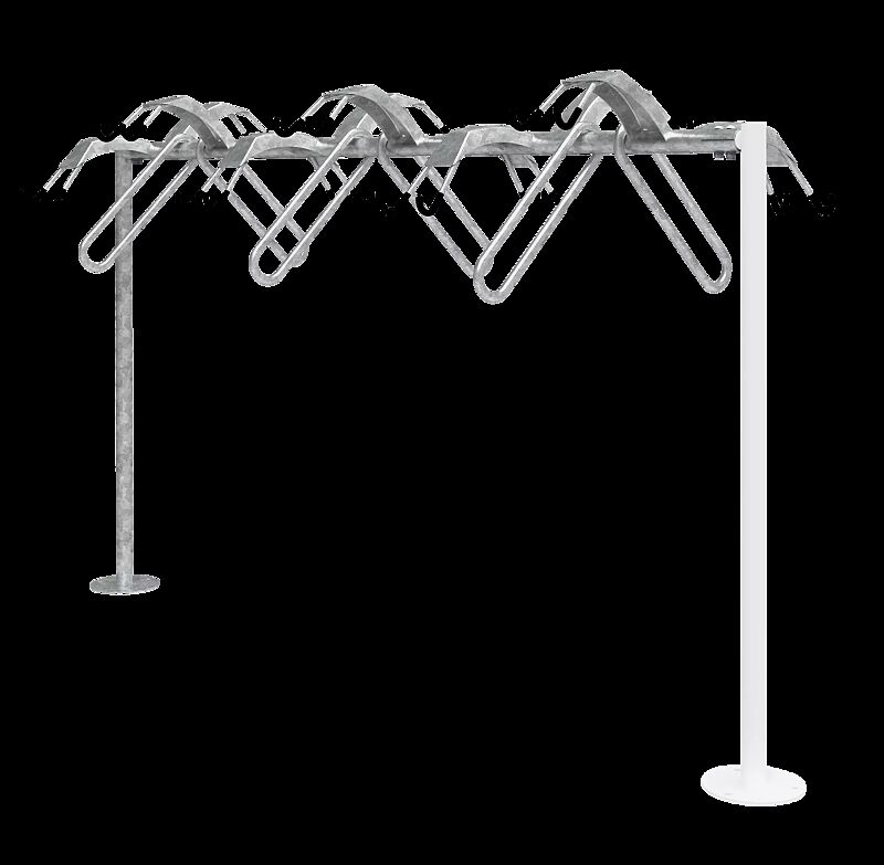 Lenkerhaltesystem APROPOS doppelseitig, Anbauelement, zum Aufdübeln, 12 Stellplätze, feuerverzinkt