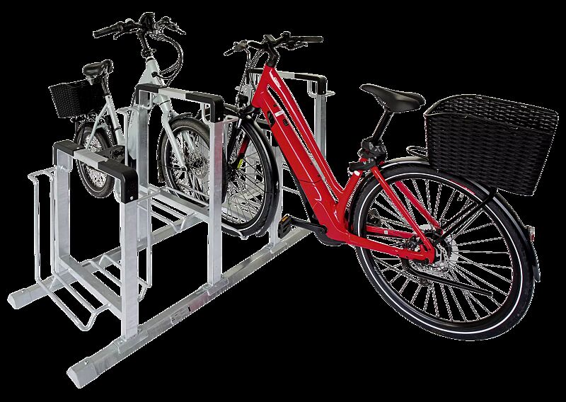 Fahrradparker KONTUR doppelseitig, 8 Stellplätze
