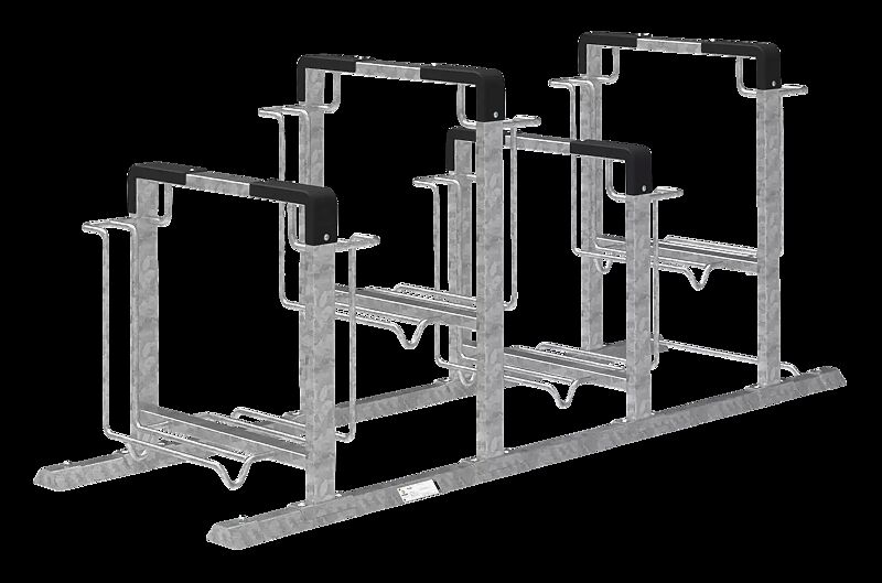 Fahrradparker KONTUR doppelseitig, 8 Stellplätze
