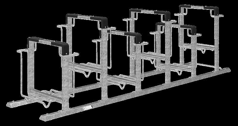 Fahrradparker KONTUR doppelseitig, 12 Stellplätze