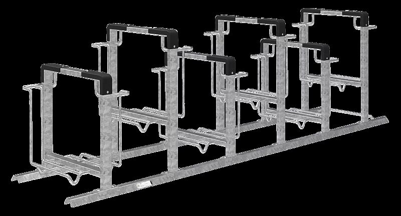Fahrradparker KONTUR doppelseitig, 12 Stellplätze